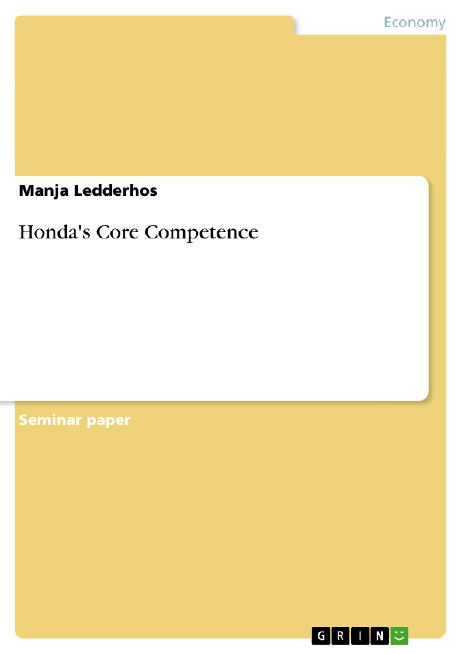 Core competency of honda