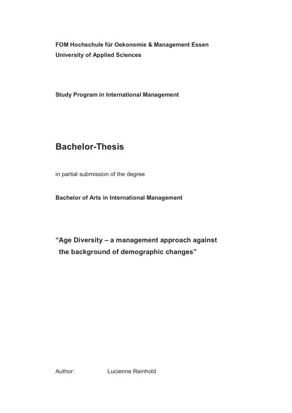 Thesis on diversity management