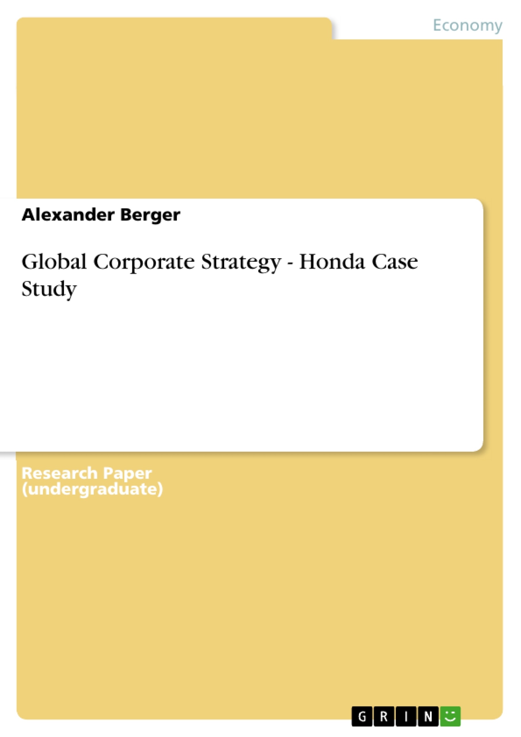 Toyota motor company strategic plan essay