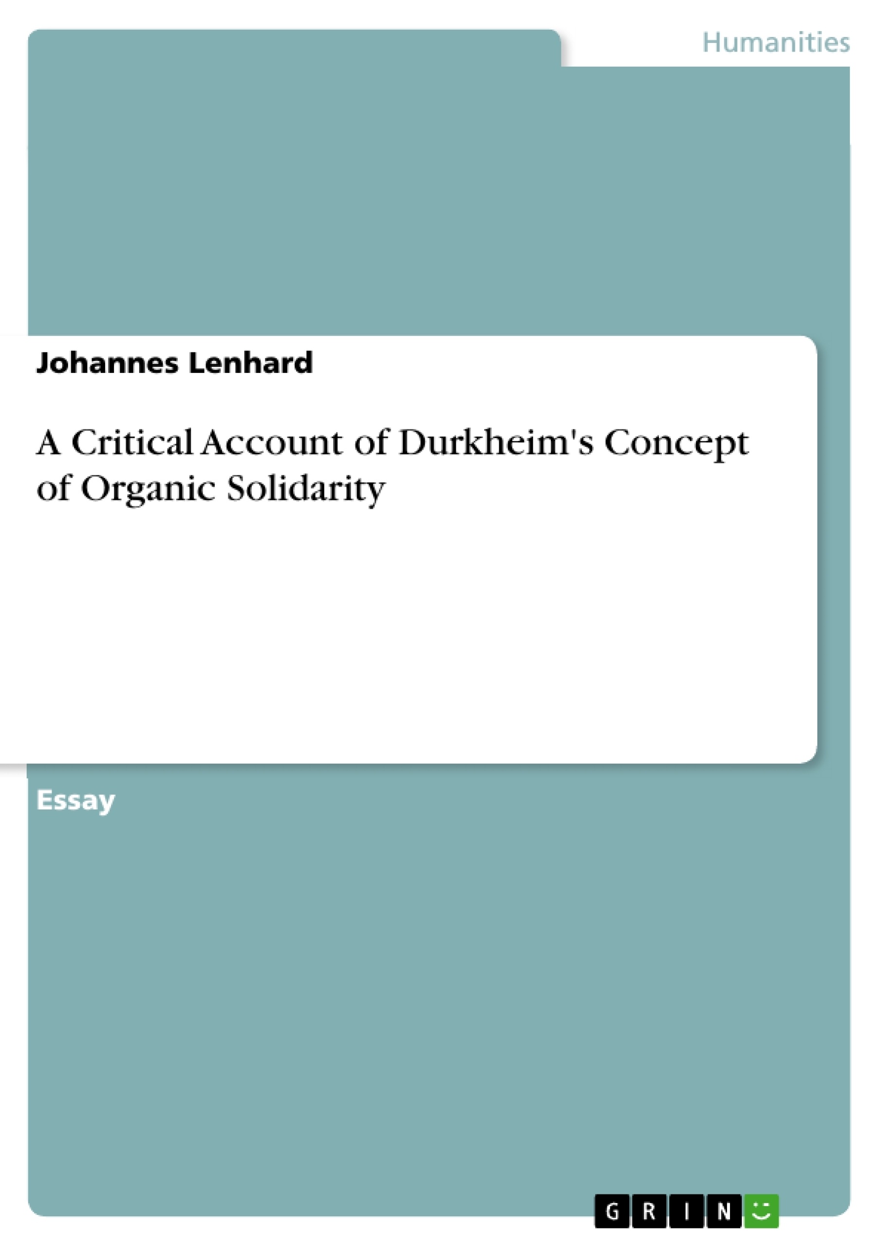 Emile durkheim social solidarity essay
