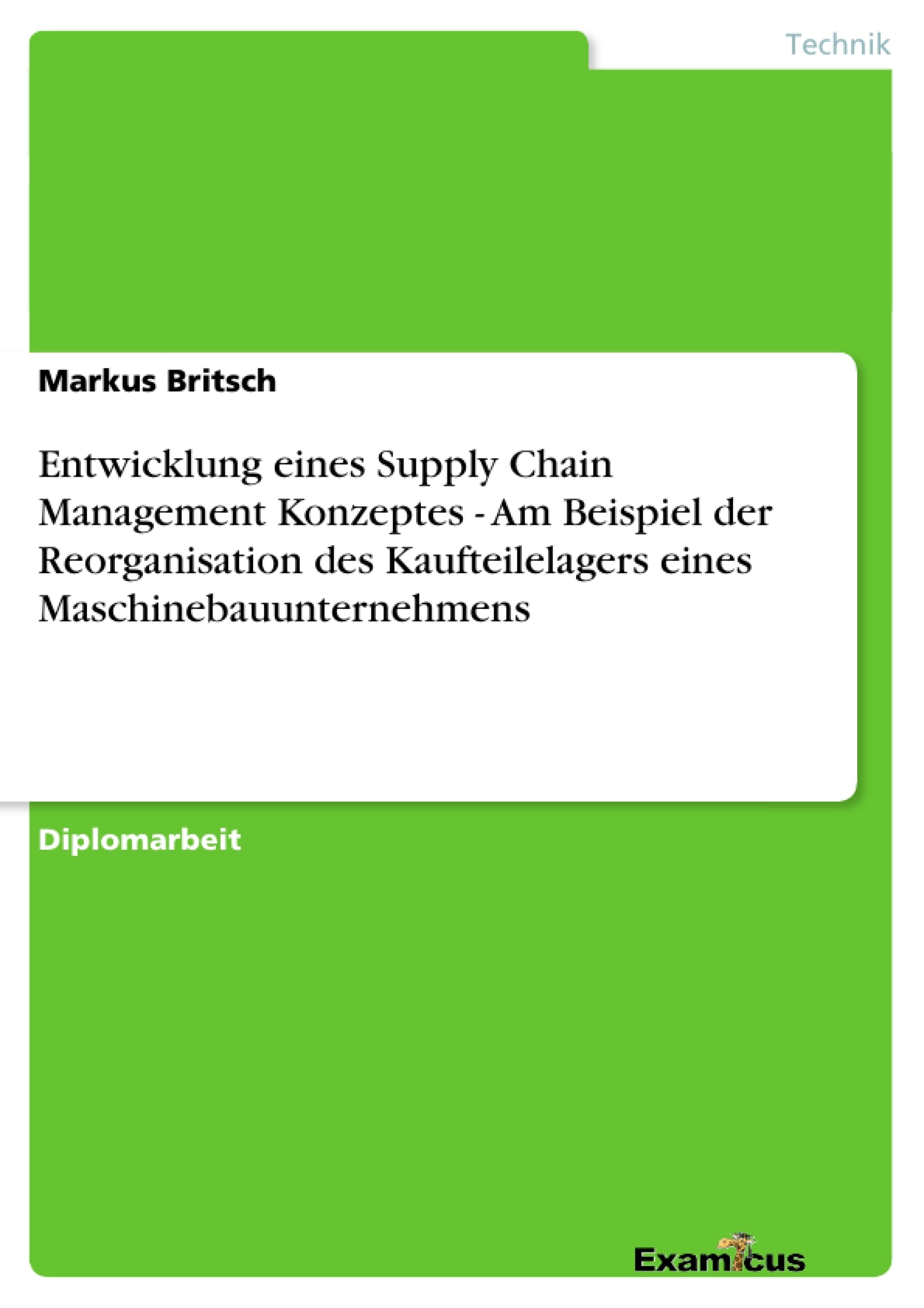 Masterarbeit supply chain management