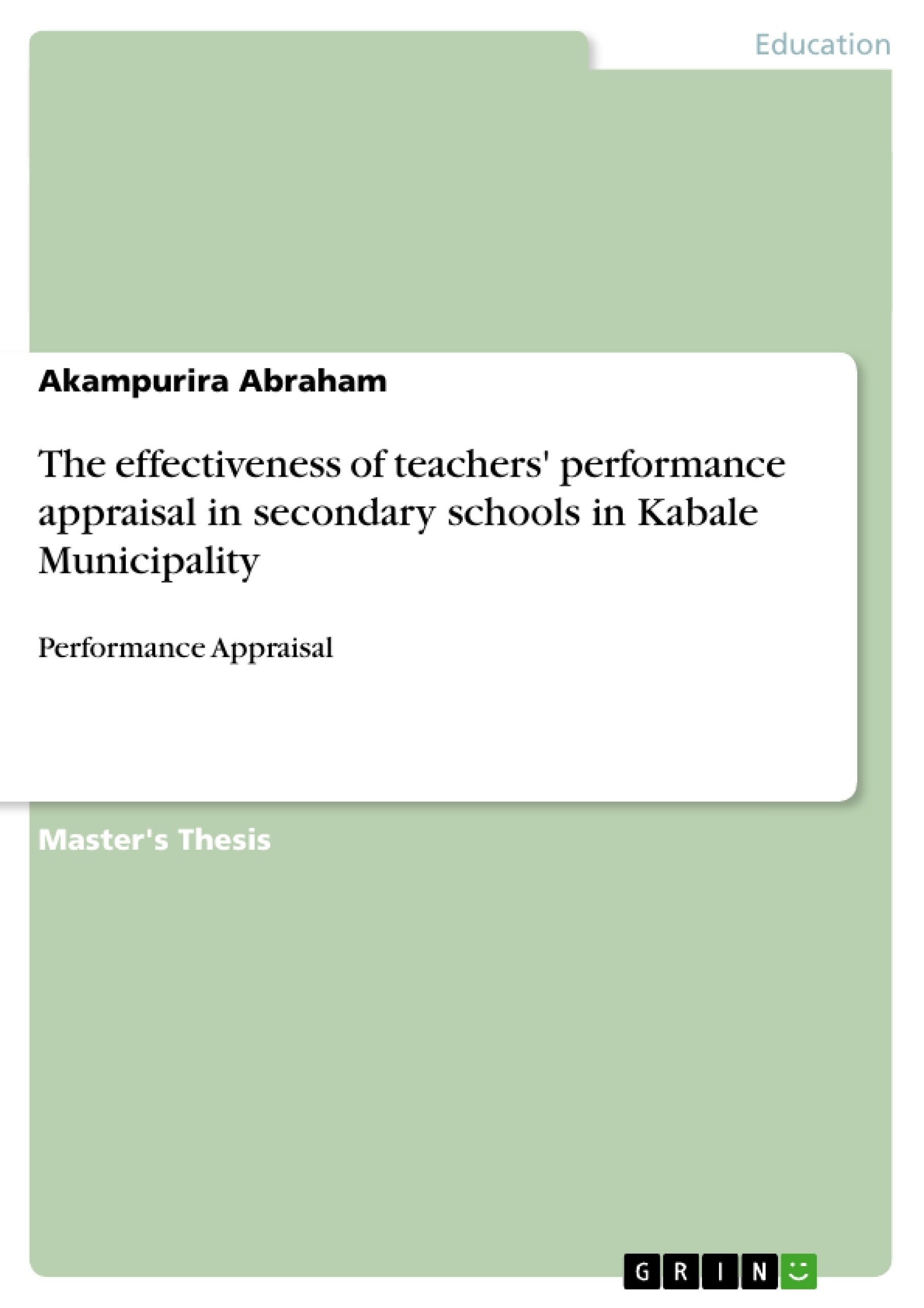Thesis report on performance appraisal system