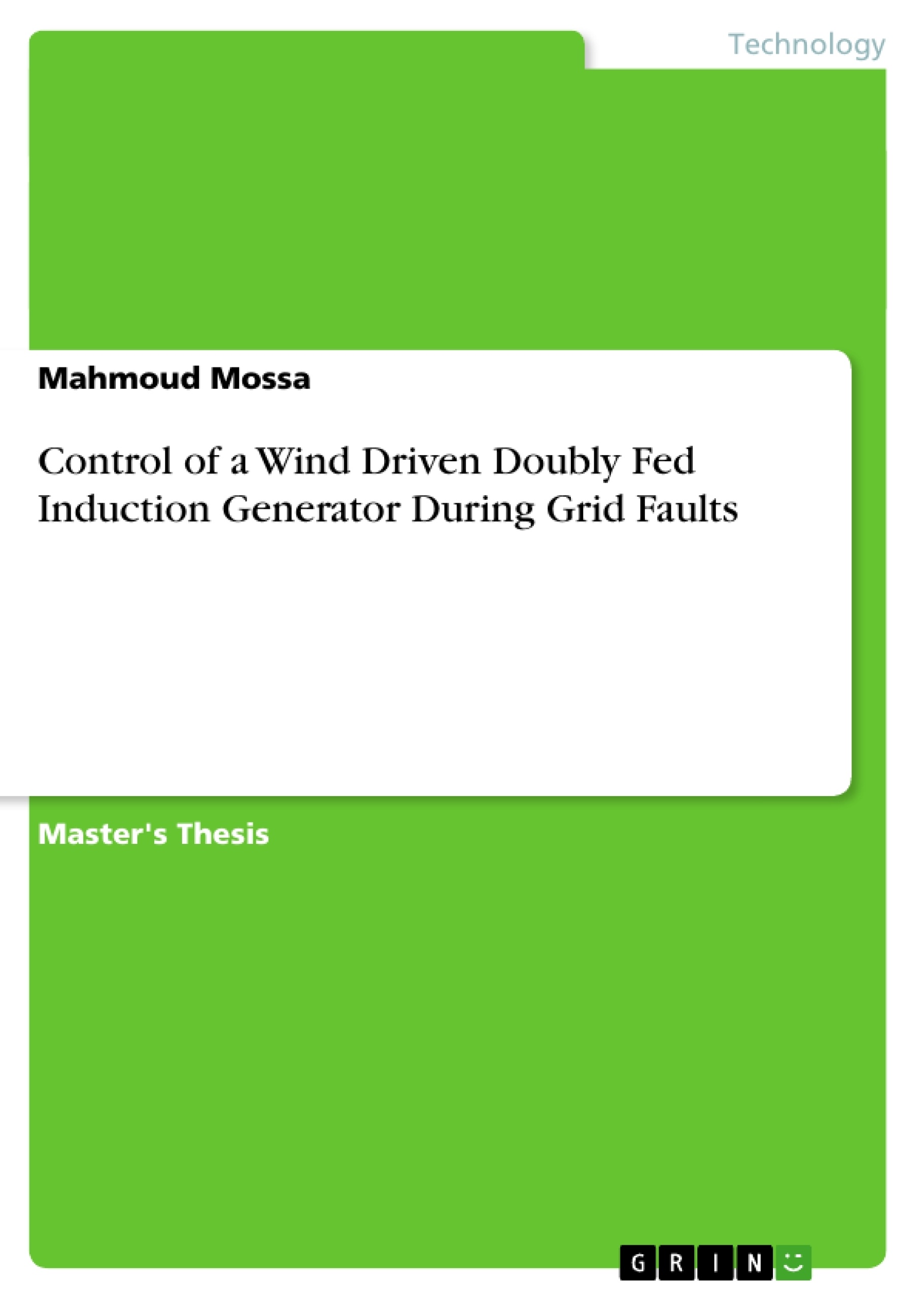 Doubly fed induction generators thesis