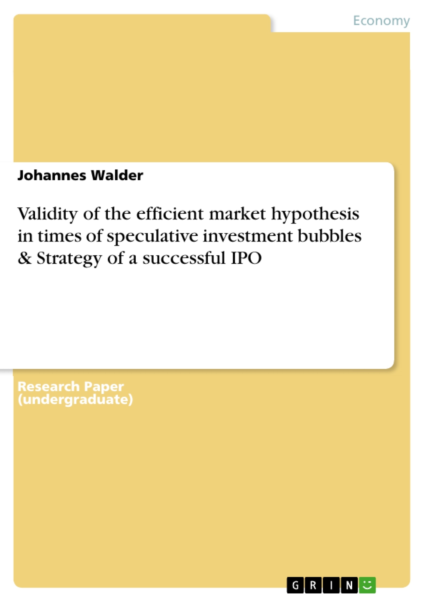 Efficient market hypothesis research paper