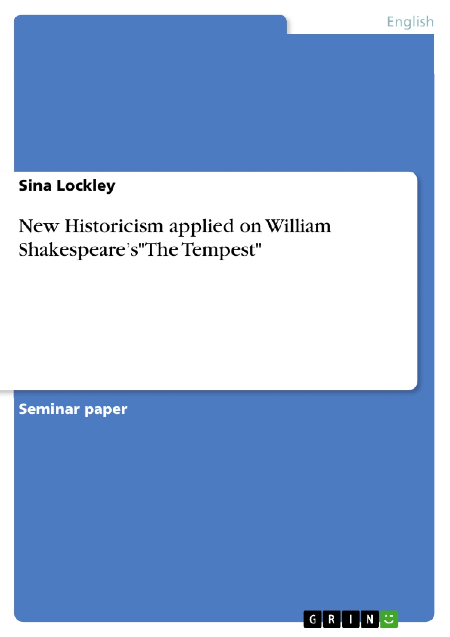 Essay on the tempest by william shakespeare