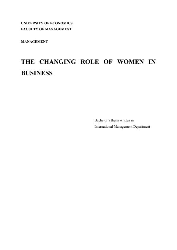 Essay on changing role of women