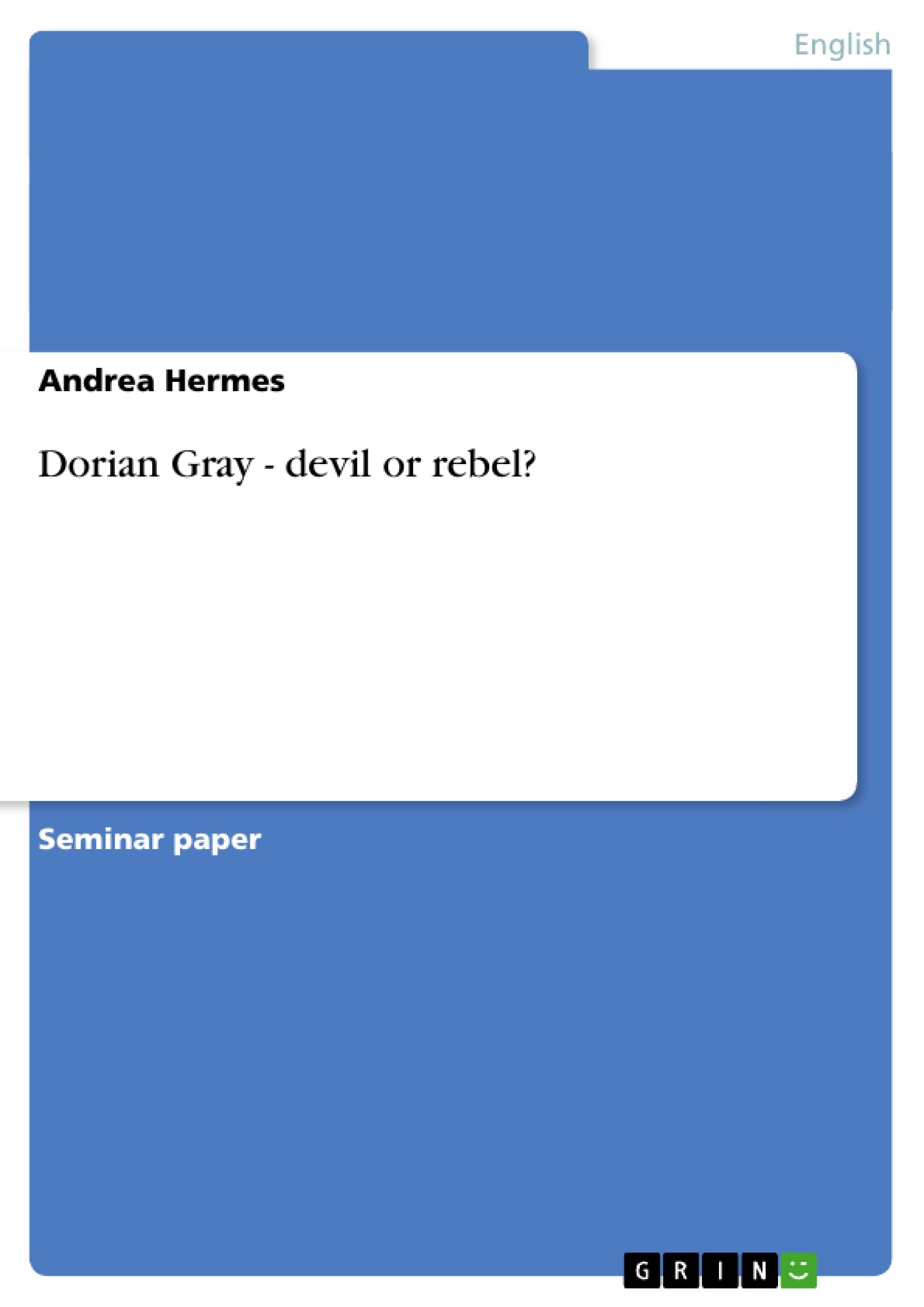 A thesis on the picture of dorian gray