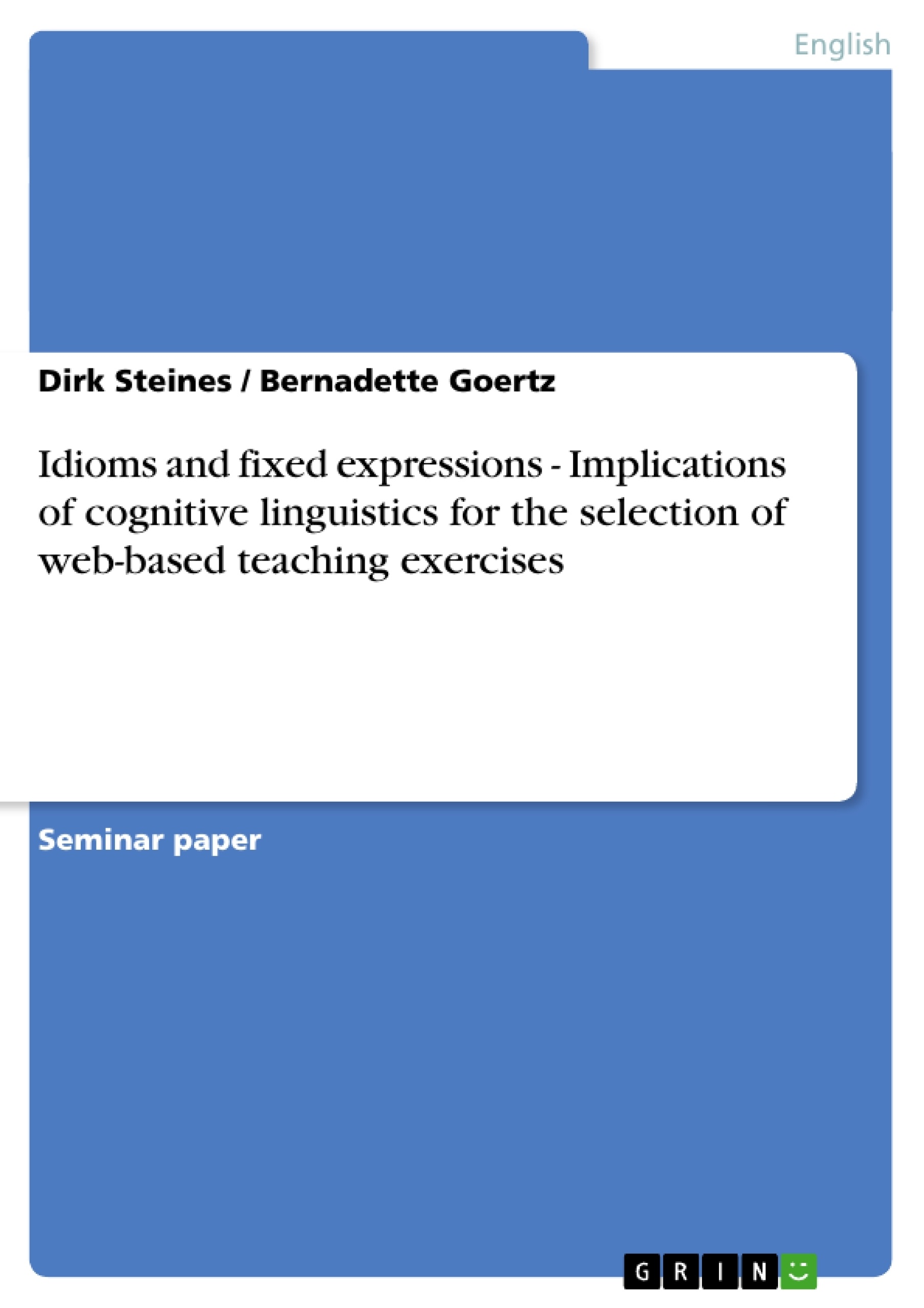 Term paper cognitive linguistics
