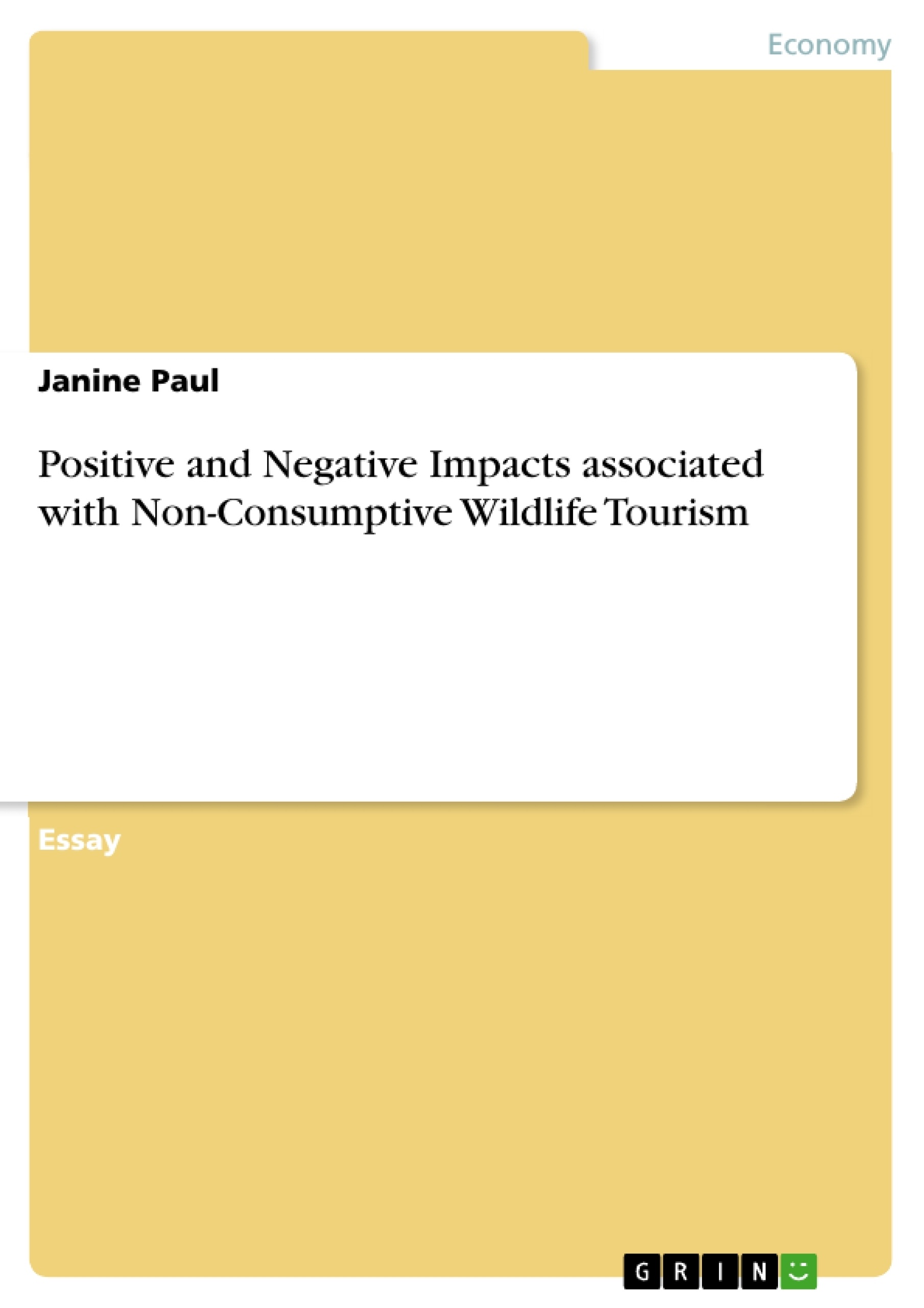 Effects of tourism on the environment essay
