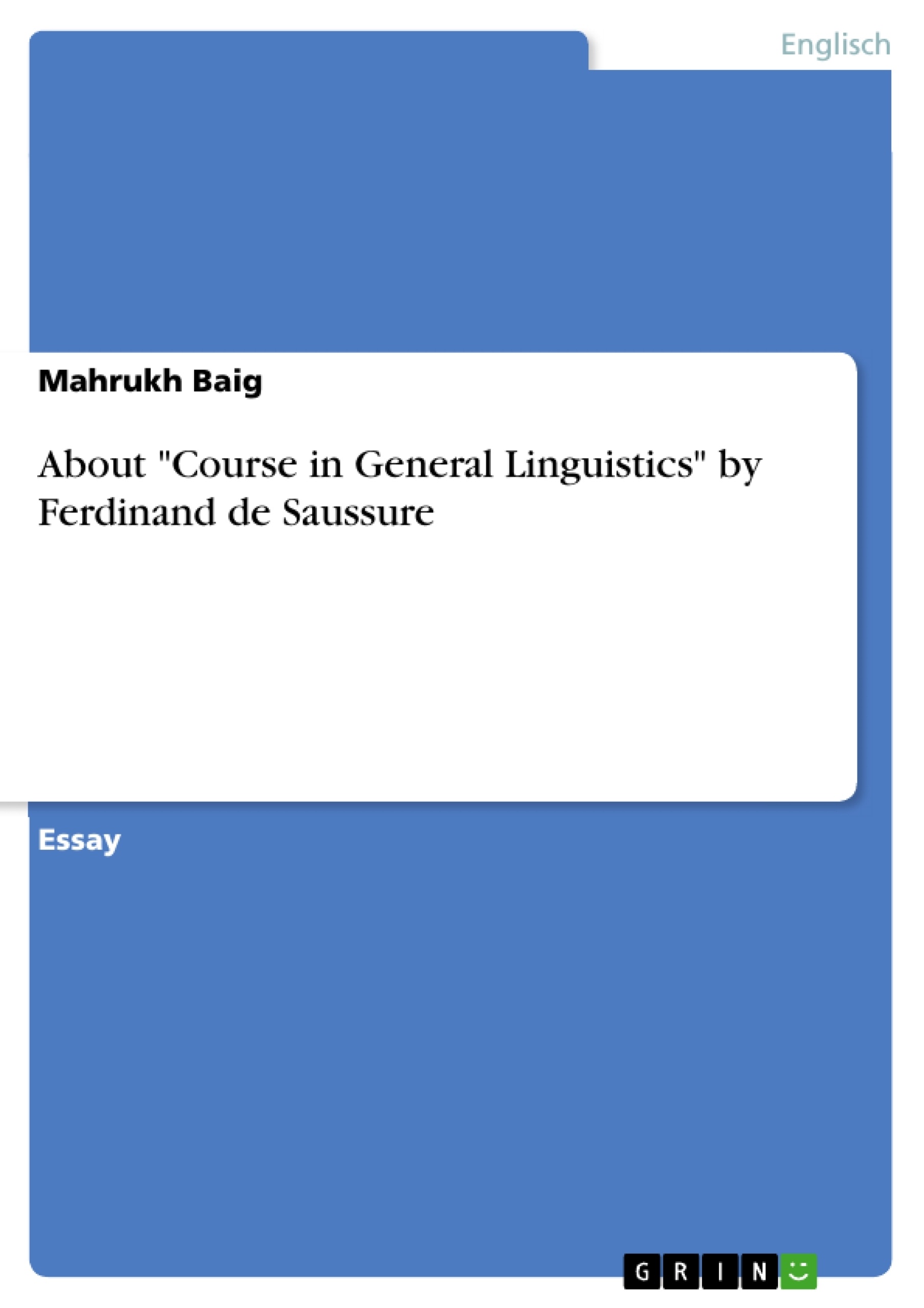 Kurs i generell lingvistikk av ferdinand de saussure pdf